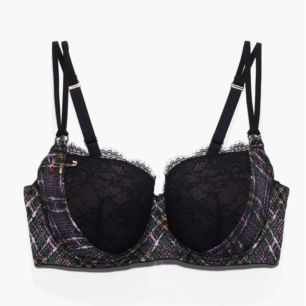 Savage X Fenty A Little Tart Balconette Bra in That’s Hella Plaid
